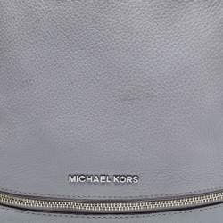 Michael Kors Grey Leather Rhea Medium Backpack
