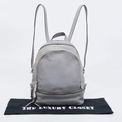 Michael Kors Grey Leather Rhea Medium Backpack
