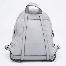Michael Kors Grey Leather Rhea Medium Backpack