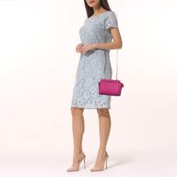 Pre Owned Michael Kors Pink Saffiano Leather Small Selma Crossbody Bag