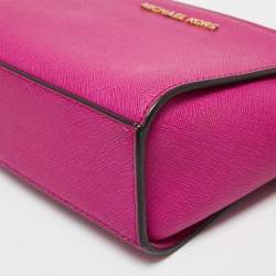 Pre Owned Michael Kors Pink Saffiano Leather Small Selma Crossbody Bag