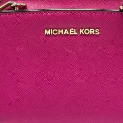 Pre Owned Michael Kors Pink Saffiano Leather Small Selma Crossbody Bag