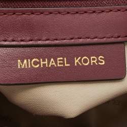 Pre Owned Michael Kors Burgundy Leather Ava Top Handle Bag