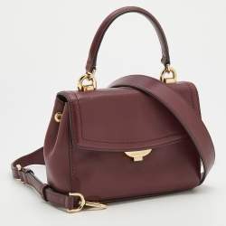Pre Owned Michael Kors Burgundy Leather Ava Top Handle Bag