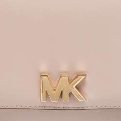Pre Owned Michael Kors Light Pink Leather Small Mott Top Handle Bag