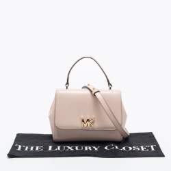 Pre Owned Michael Kors Light Pink Leather Small Mott Top Handle Bag