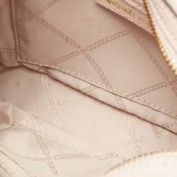 Pre Owned Michael Kors Beige Leather Small Ginny Camera Crossbody Bag