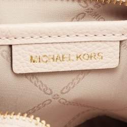 Pre Owned Michael Kors Beige Leather Small Ginny Camera Crossbody Bag