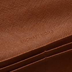 Pre Owned Michael Kors Brown Leather Continental  Wallet
