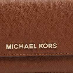Pre Owned Michael Kors Brown Leather Continental  Wallet