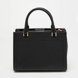 مملوكة مسبقًا Michael Kors Black Leather Medium Kinsley Accordion Satchel