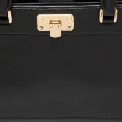 مملوكة مسبقًا Michael Kors Black Leather Medium Kinsley Accordion Satchel