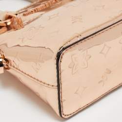 Pre Owned Michael Kors Rose Gold Patent and Leather Extra Small Emmy Dome Satchel