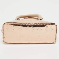 Pre Owned Michael Kors Rose Gold Patent and Leather Extra Small Emmy Dome Satchel