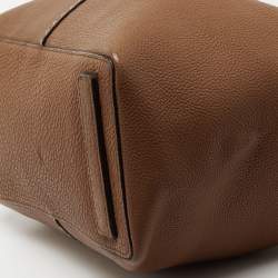 Pre Owned Michael Kors Brown Grained Leather Medium Tote