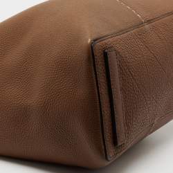 Pre Owned Michael Kors Brown Grained Leather Medium Tote
