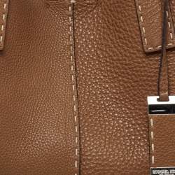 Pre Owned Michael Kors Brown Grained Leather Medium Tote