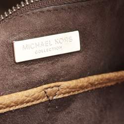 Pre Owned Michael Kors Brown Grained Leather Medium Tote