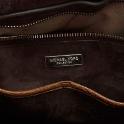 Pre Owned Michael Kors Brown Grained Leather Medium Tote