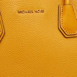 Pre Owned Michael Kors Yellow Leather Large Mercer Tote