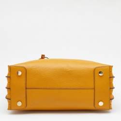Pre Owned Michael Kors Yellow Leather Large Mercer Tote