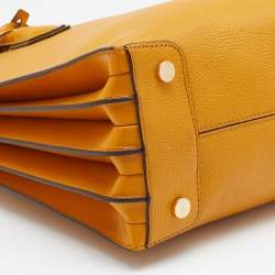 Pre Owned Michael Kors Yellow Leather Large Mercer Tote