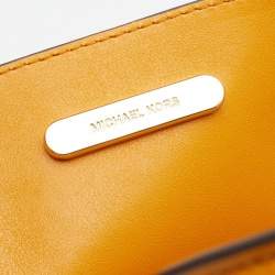 Pre Owned Michael Kors Yellow Leather Large Mercer Tote