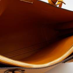 Pre Owned Michael Kors Yellow Leather Large Mercer Tote