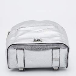 Pre Owned Michael Kors Silver Leather Jessa Convertible Backpack