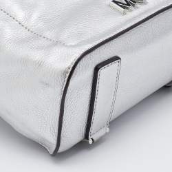 Pre Owned Michael Kors Silver Leather Jessa Convertible Backpack