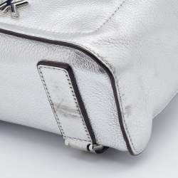 Pre Owned Michael Kors Silver Leather Jessa Convertible Backpack