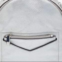 Pre Owned Michael Kors Silver Leather Jessa Convertible Backpack