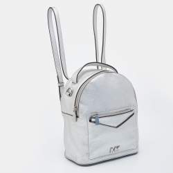 Pre Owned Michael Kors Silver Leather Jessa Convertible Backpack