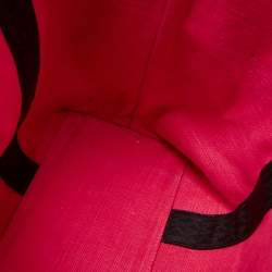 Pre Owned Michael Kors Black Logo Stripe Signature Coated Canvas and Leather Large Eva Tote