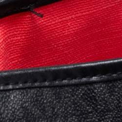 Pre Owned Michael Kors Black Logo Stripe Signature Coated Canvas and Leather Large Eva Tote