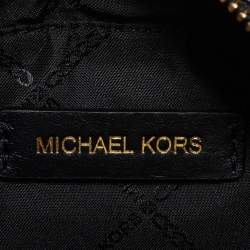 Pre Owned Michael Kors Black Croc Embossed Leather Mini Bea Bucket Bag