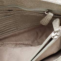 Pre Owned Michael Kors Silver Lizard Embossed Leather Small Sloan Shoulder Bag