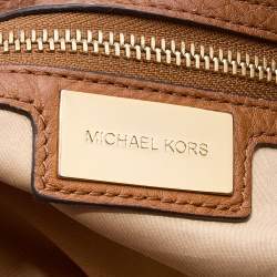 Michael Kors Brown Leather Braided Handle Hobo