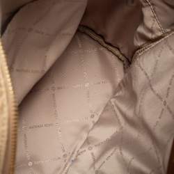 Pre Owned Michael Kors Beige/Brown Signature Coated Canvas Jet Set Backpack