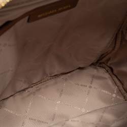 Pre Owned Michael Kors Beige/Brown Signature Coated Canvas Jet Set Backpack