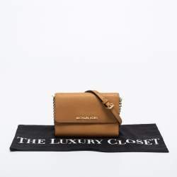 مملوكة مسبقًا Michael Kors Tan Saffiano Leather Jet Set Phone Crossbody Bag