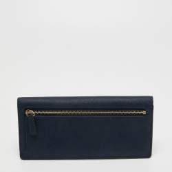 Pre Owned Michael Kors Blue Leather Jet Set Travel Wallet