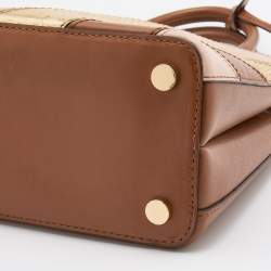 Pre Owned Michael Kors Multicolor Striped Leather and Python Embossed Leather Adele Tote