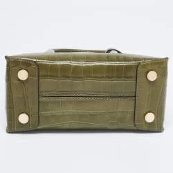 Pre Owned حقيبة يد مايكل كورس ميرسر جلد وكانفاس مقوى بيضاء / بنية فاتحة بشعار صغيرة 