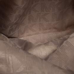 Pre Owned Michael Kors Dark Brown Signature Coated Canvas and Leather Rhea Backpack