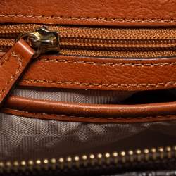 Pre Owned Michael Kors Dark Brown Signature Coated Canvas and Leather Rhea Backpack