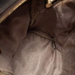 Pre Owned Michael Kors Dark Brown Signature Coated Canvas and Leather Rhea Backpack