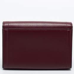 Pre Owned Michael Kors Burgundy Leather Kinsley Clutch Bag