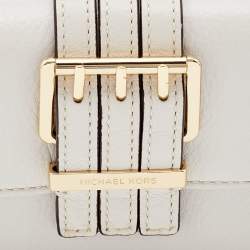 مملوكة مسبقًا Michael Kors White Leather Gansevoort Compact Wallet