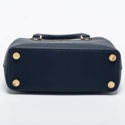 Pre Owned Michael Michael Kors Navy Blue Saffiano Leather Small Savannah Satchel